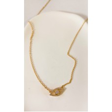 Κολιέ Σε Κίτρινο Χρυσό 14Κ Μάτι με ζιργκόν (N210)